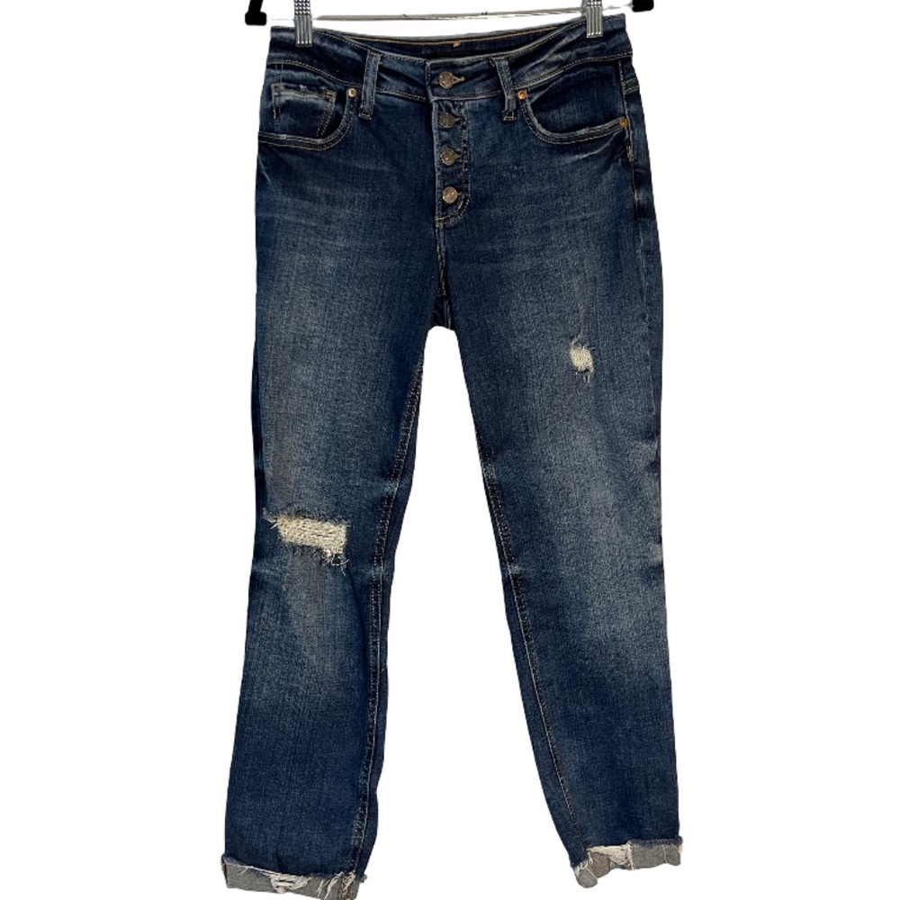 Silver Boyfriend Jeans Button Fly